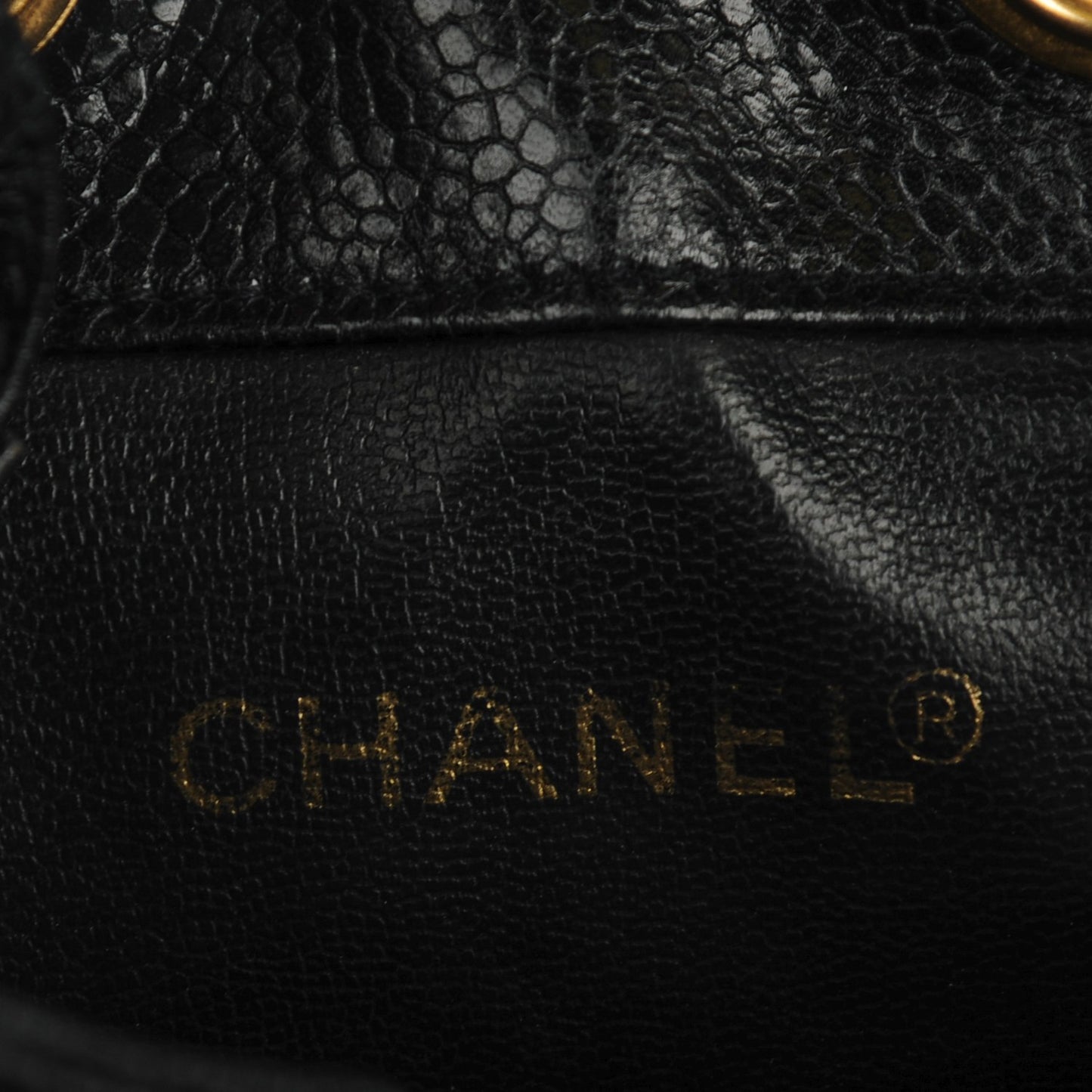 Caviar CC Drawstring Flap Bag Black