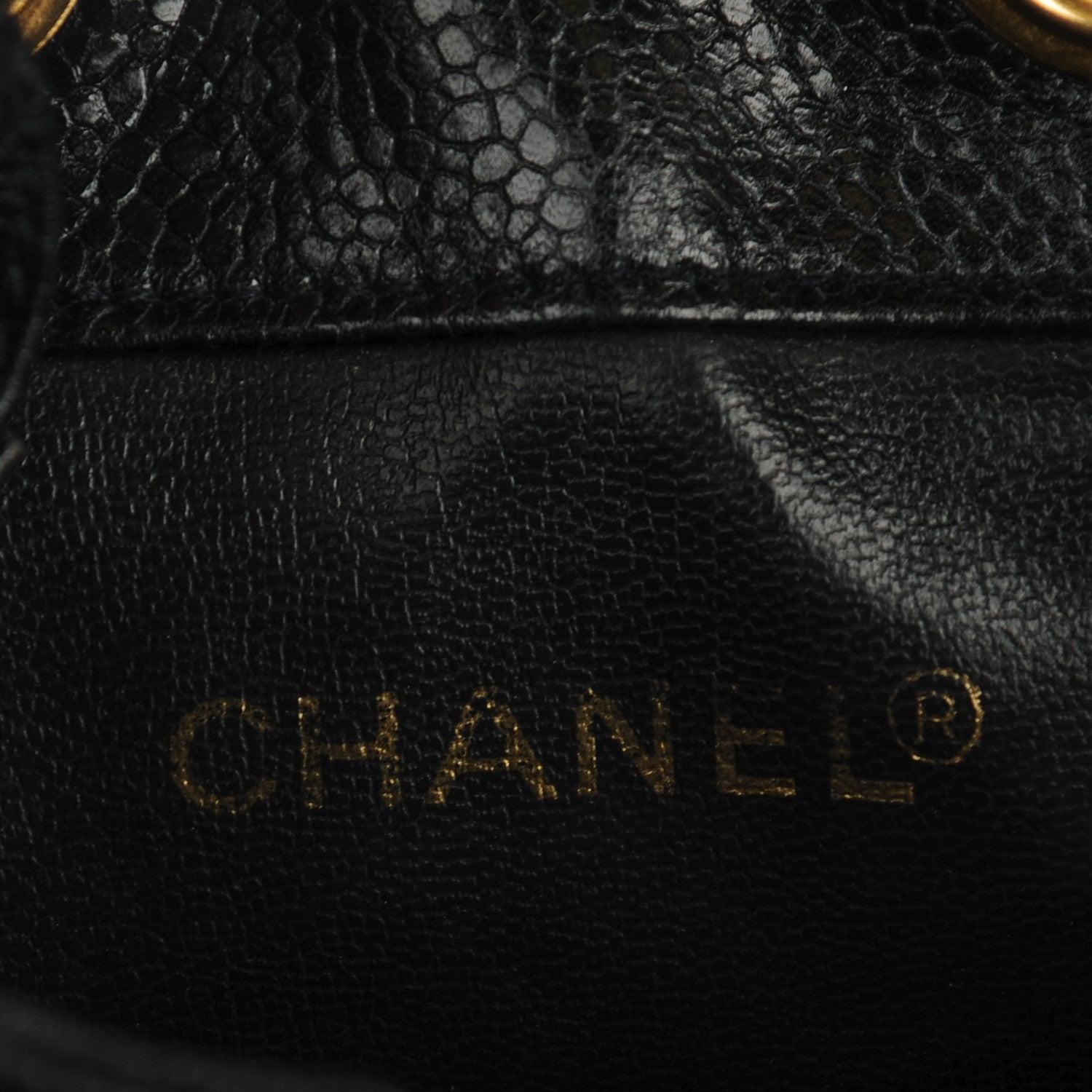 Chanel Caviar CC Drawstring Flap Bag Black 7 of 10