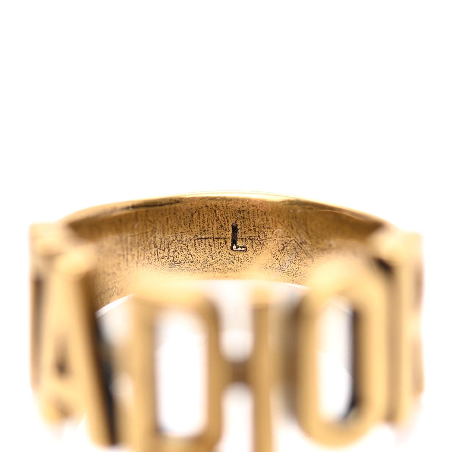 Christian Dior Metal J'Adior Crystal Heart Charm Ring L Gold 4 of 4