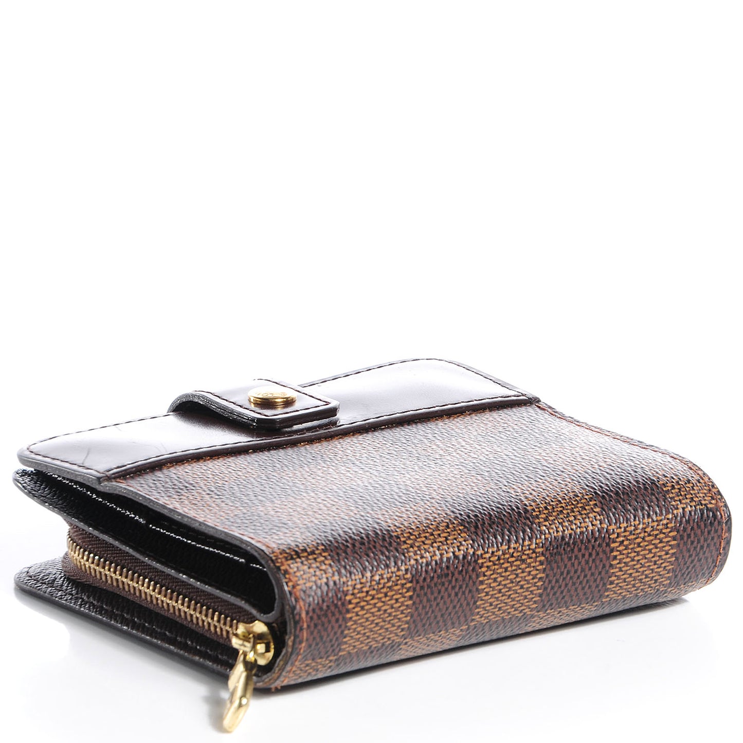 Damier Ebene Zippe Zipped Compact Wallet
