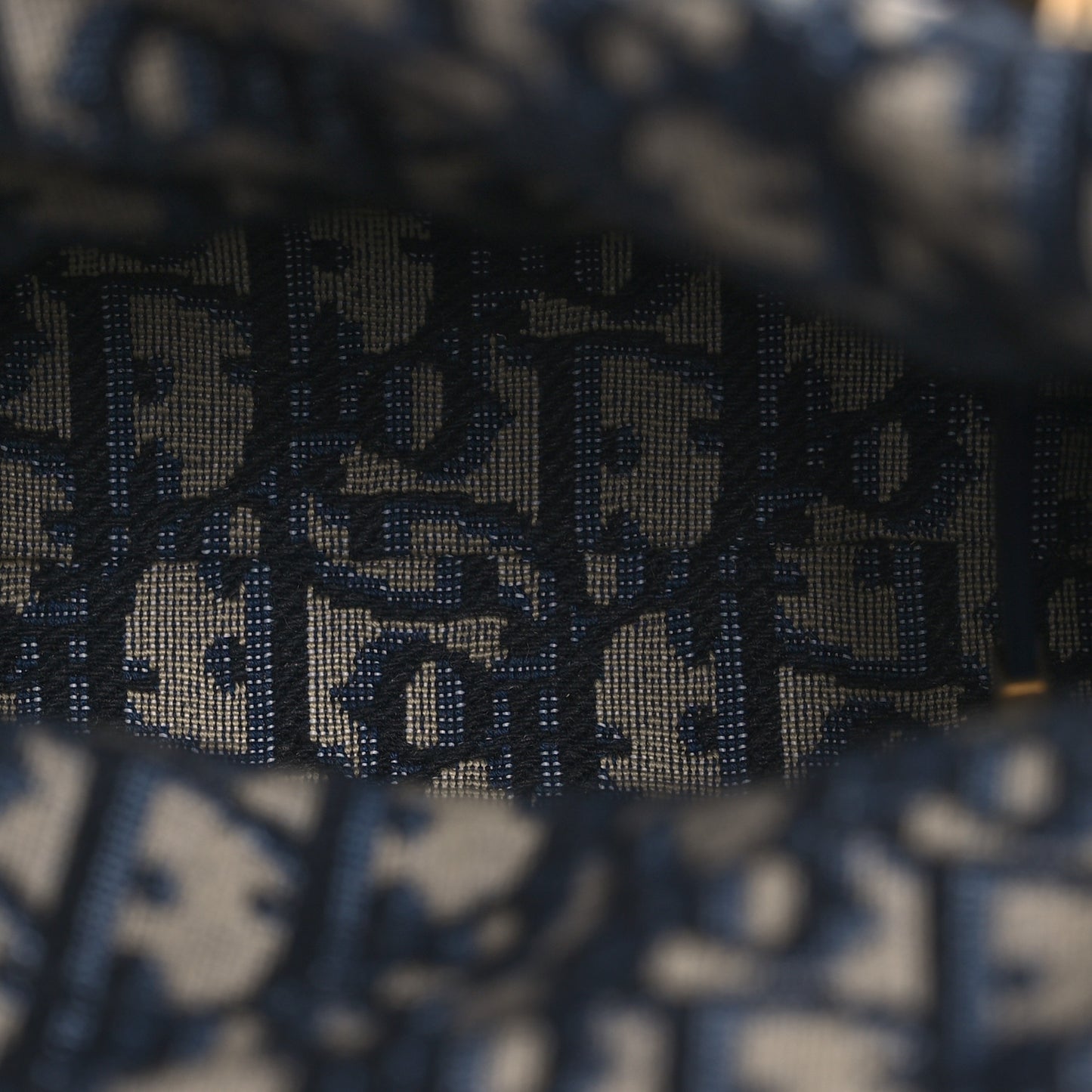 Wicker Oblique Mini Lady Dior Bag Blue
