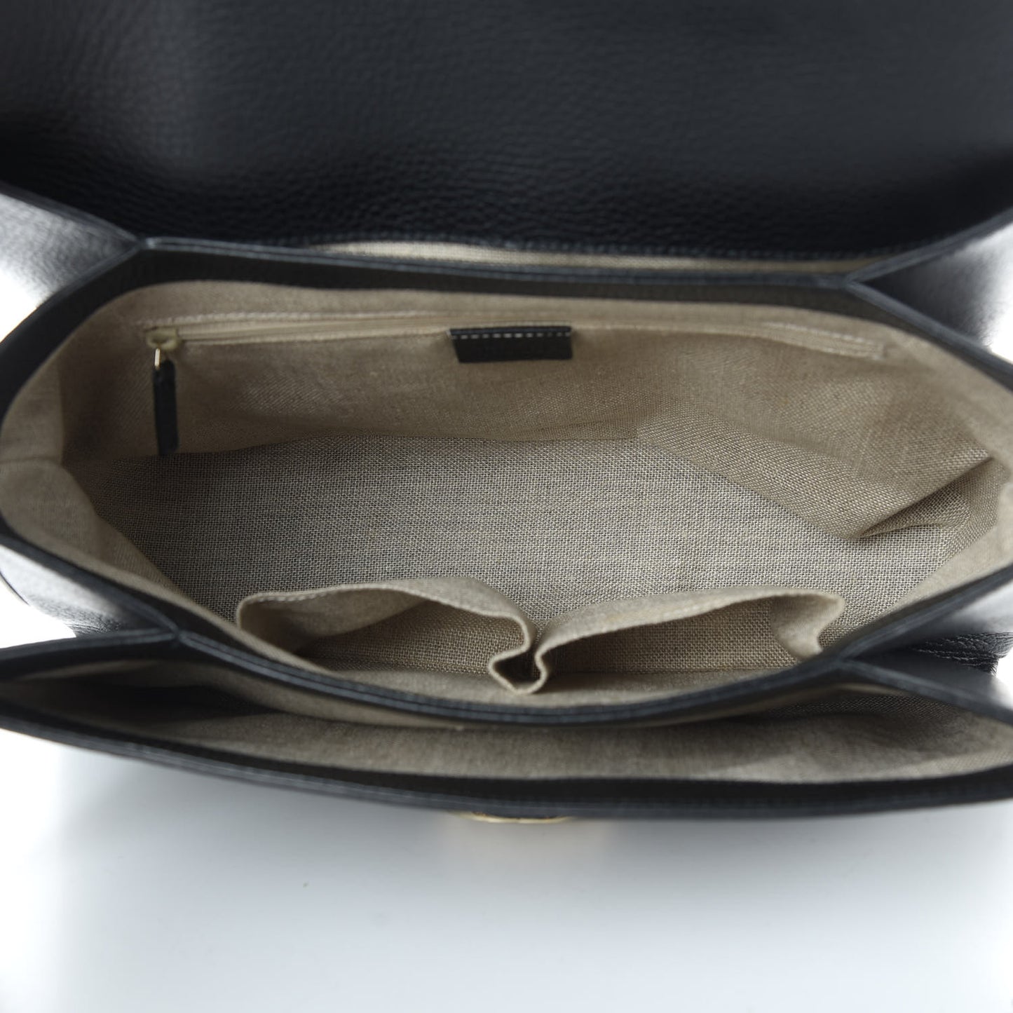 Dollar Calfskin Medium Interlocking G Top Handle Shoulder Bag Black