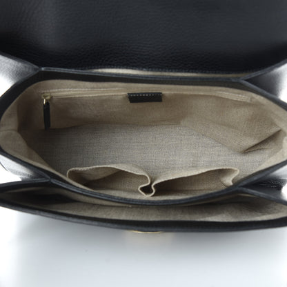 Gucci Dollar Calfskin Medium Interlocking G Top Handle Shoulder Bag Black 5 of 14