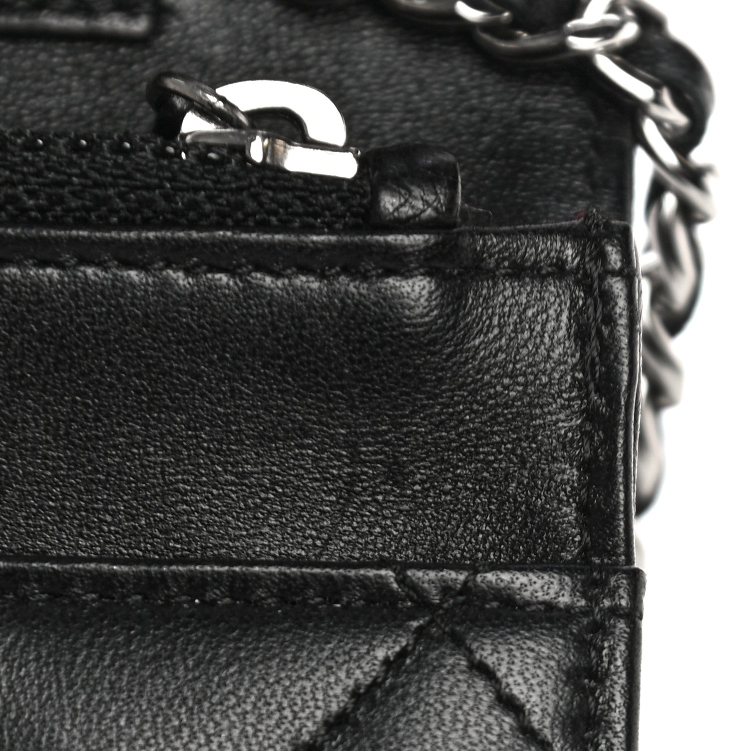 Chanel Lambskin Quilted Wallet On Chain WOC Black 20 of 31