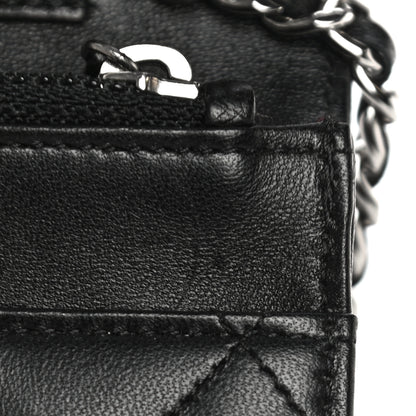 Chanel Lambskin Quilted Wallet On Chain WOC Black 20 of 31