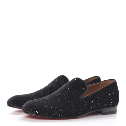 Christian Louboutin Crosta Veau Velours Mens Dandelion Flat Loafers 41.5 Black 3 of 8