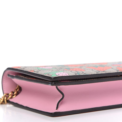 Gucci GG Supreme Monogram Strawberry Chain Wallet 6 of 10
