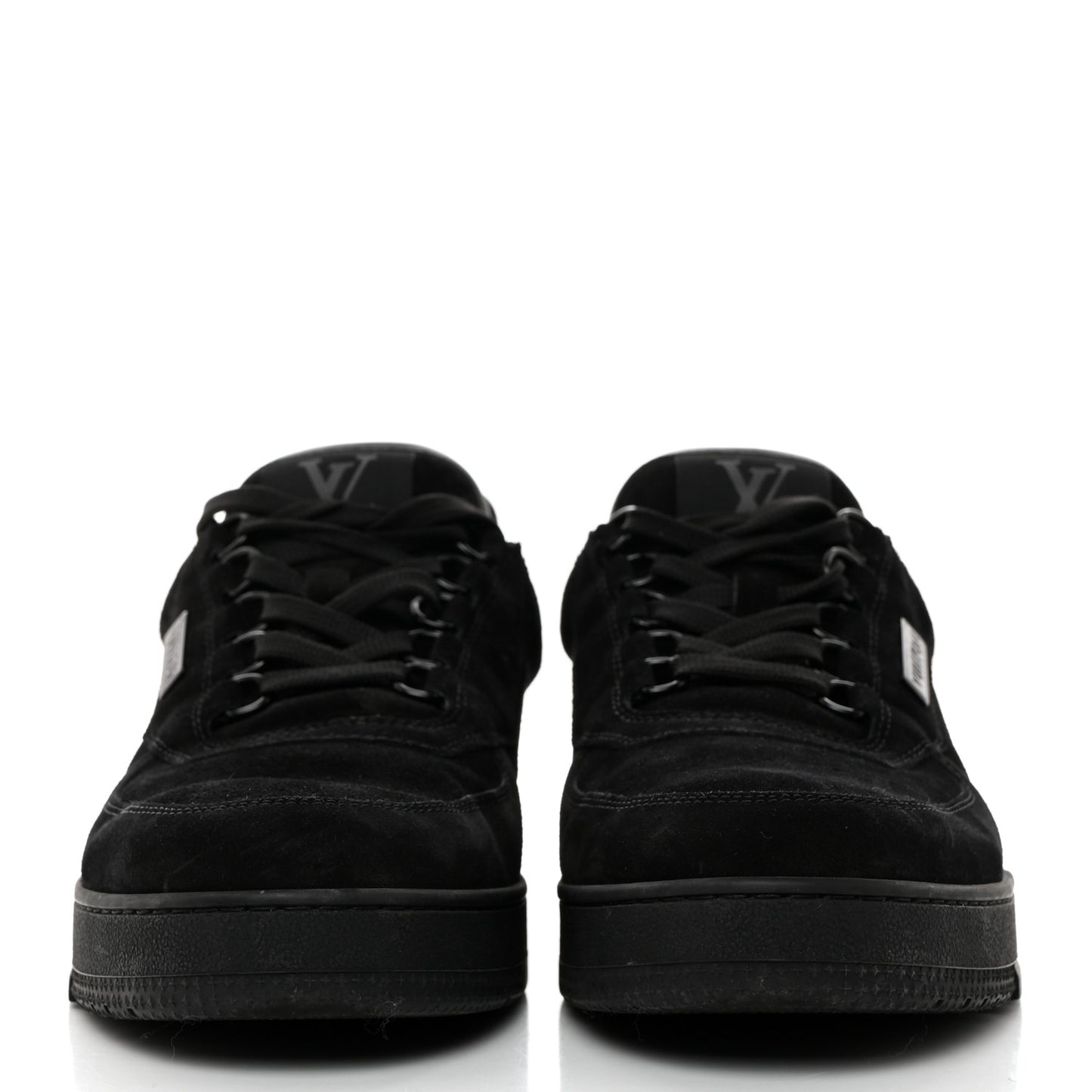 Suede Mens LV Trainer Sneakers 8 Black