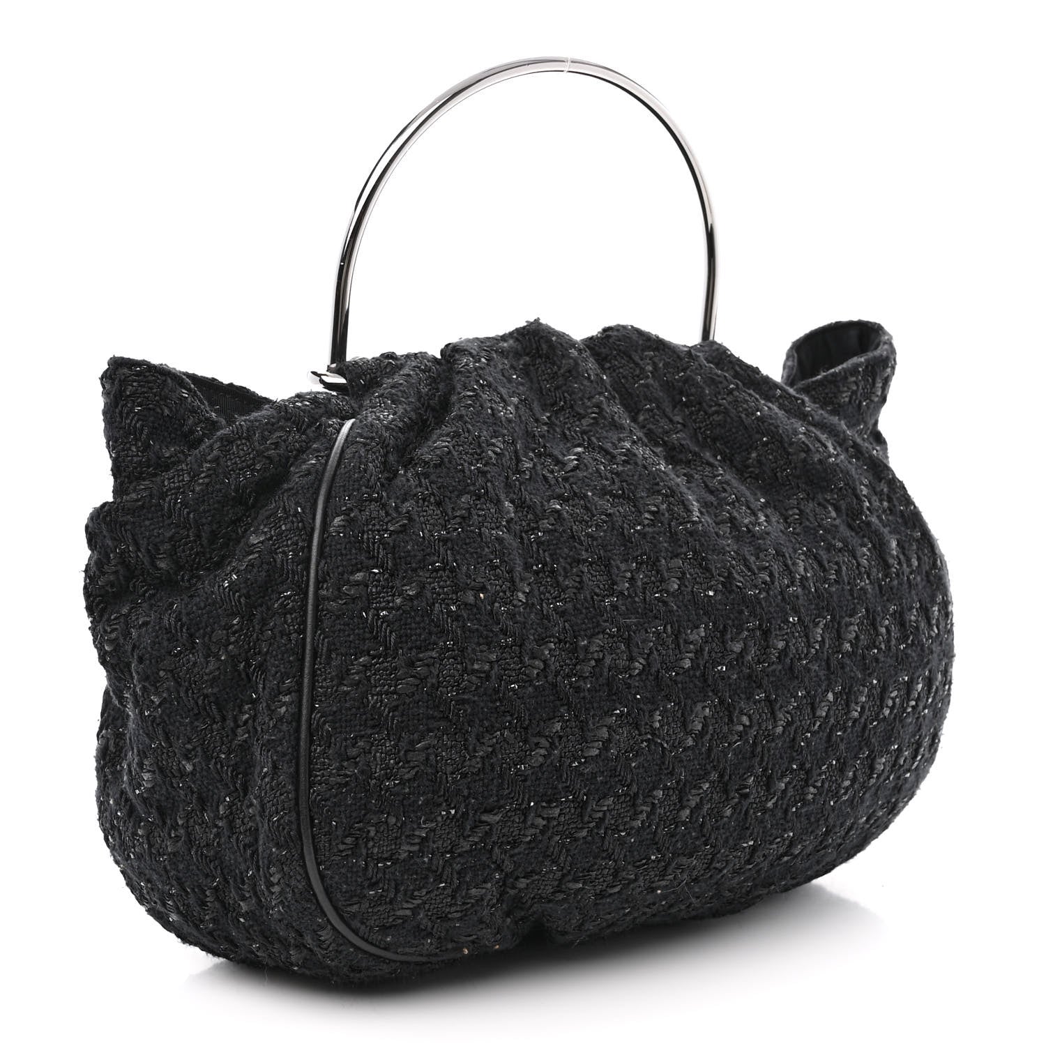 Chanel Tweed Boucle Knitting Bag Black 3 of 10