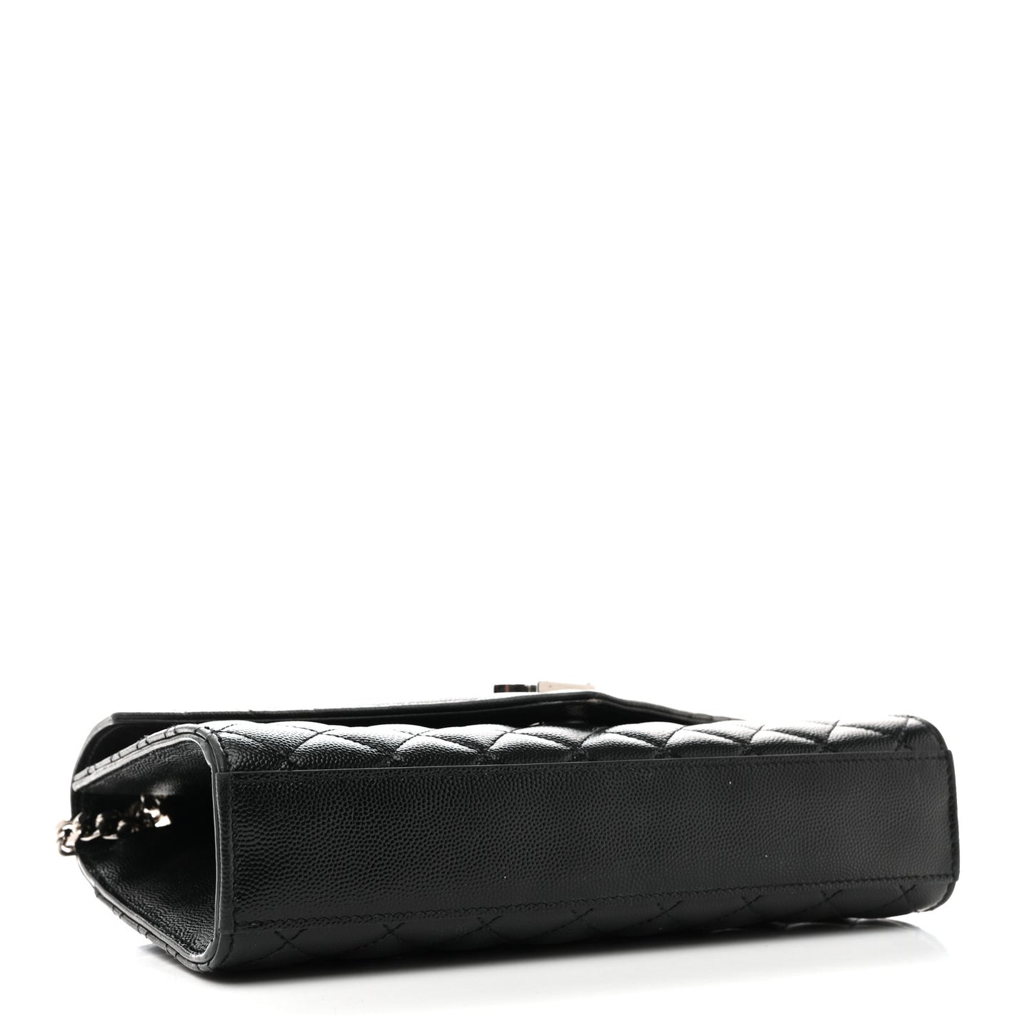 Grain De Poudre Textured Mixed Matelasse Triquilt Medium Monogram Satchel Black