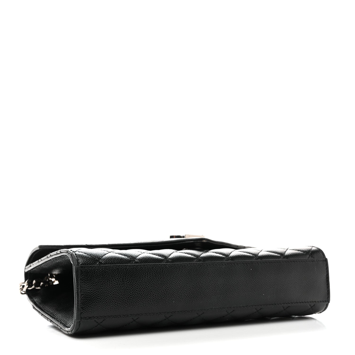 Saint Laurent Grain De Poudre Textured Mixed Matelasse Triquilt Medium Monogram Satchel Black 4 of 14