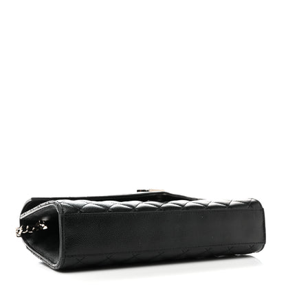 Saint Laurent Grain De Poudre Textured Mixed Matelasse Triquilt Medium Monogram Satchel Black 4 of 14