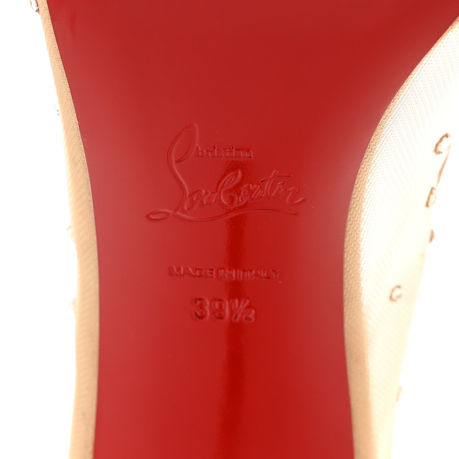 Christian Louboutin Suede Lame Crystal Strass Follies 85 Pumps 39.5 Light Silk 6 of 9