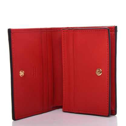 Gucci GG Supreme Monogram Apple Card Case Wallet Beige Multicolor Lobster Red 5 of 8