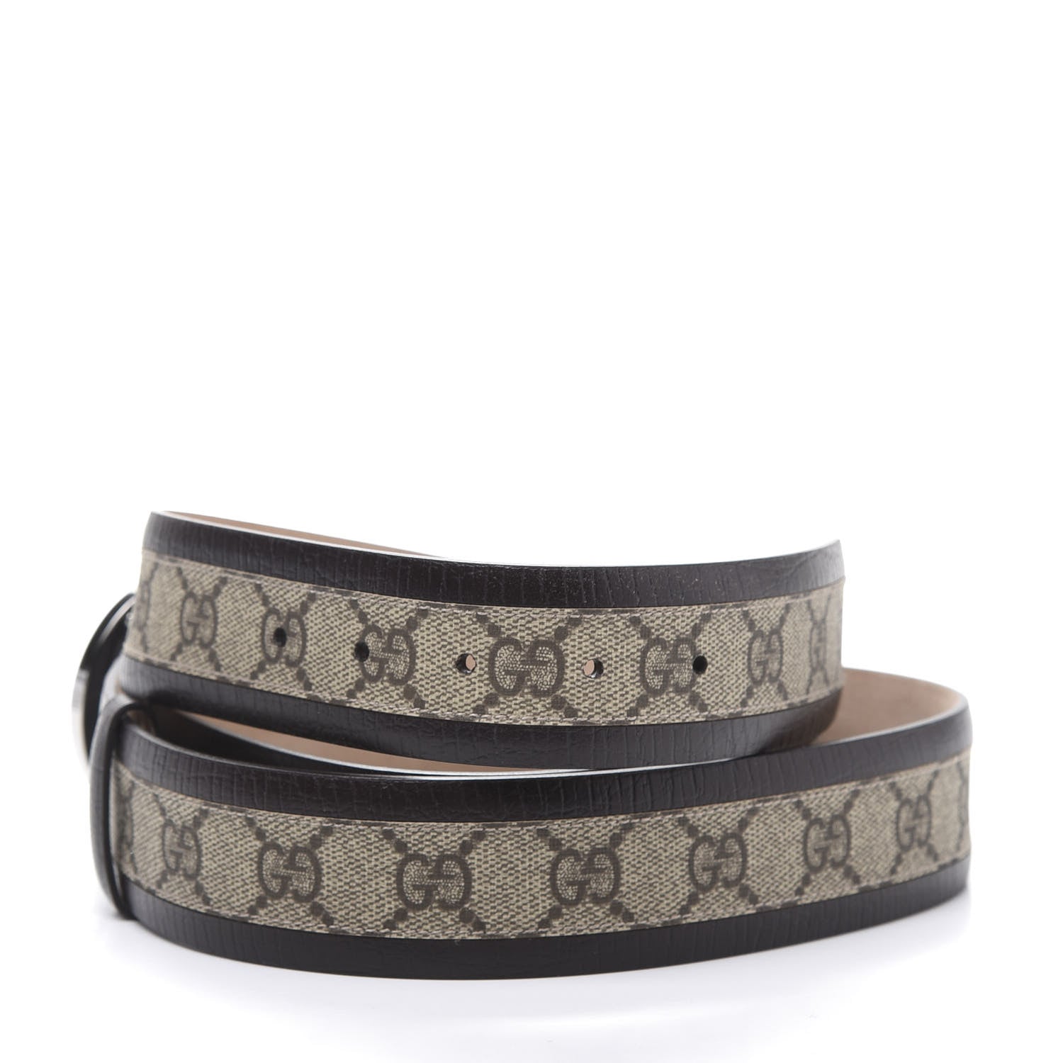 Gucci GG Supreme Monogram Niagara Lux Calfskin Interlocking G 40mm Belt 125 50 Beige Ebony Cocoa 3 of 6
