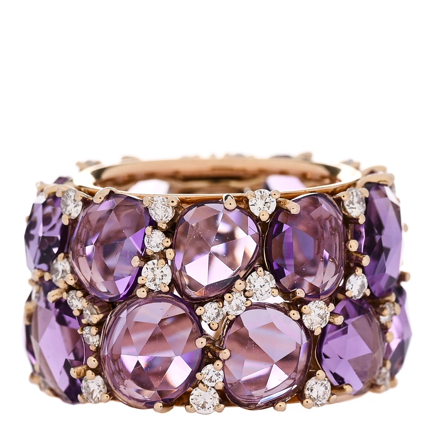 Pomellato 18K Rose Gold Diamond Amethyst Lulu Ring 52 6 3 of 5