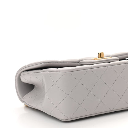 Chanel Lambskin Quilted Mini Top Handle Rectangular Flap Grey 9 of 10