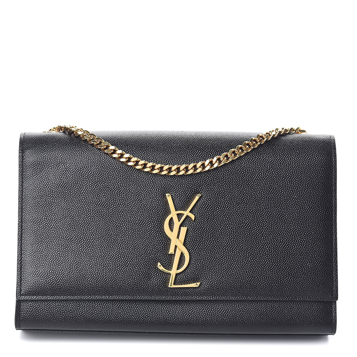 Saint Laurent Grain De Poudre Medium Classic Monogram Kate Satchel Black 1 of 9