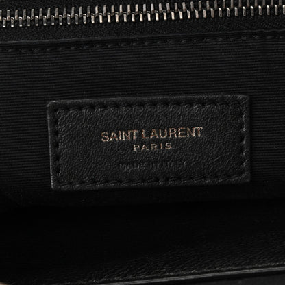 Saint Laurent Crinkled Calfskin Matelasse Monogram Medium Niki Chain Satchel Fog 6 of 13
