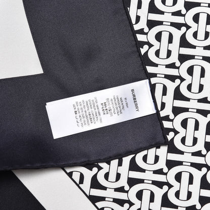 Burberry Silk Monogram Print Square Scarf Black Monochrome 4 of 6
