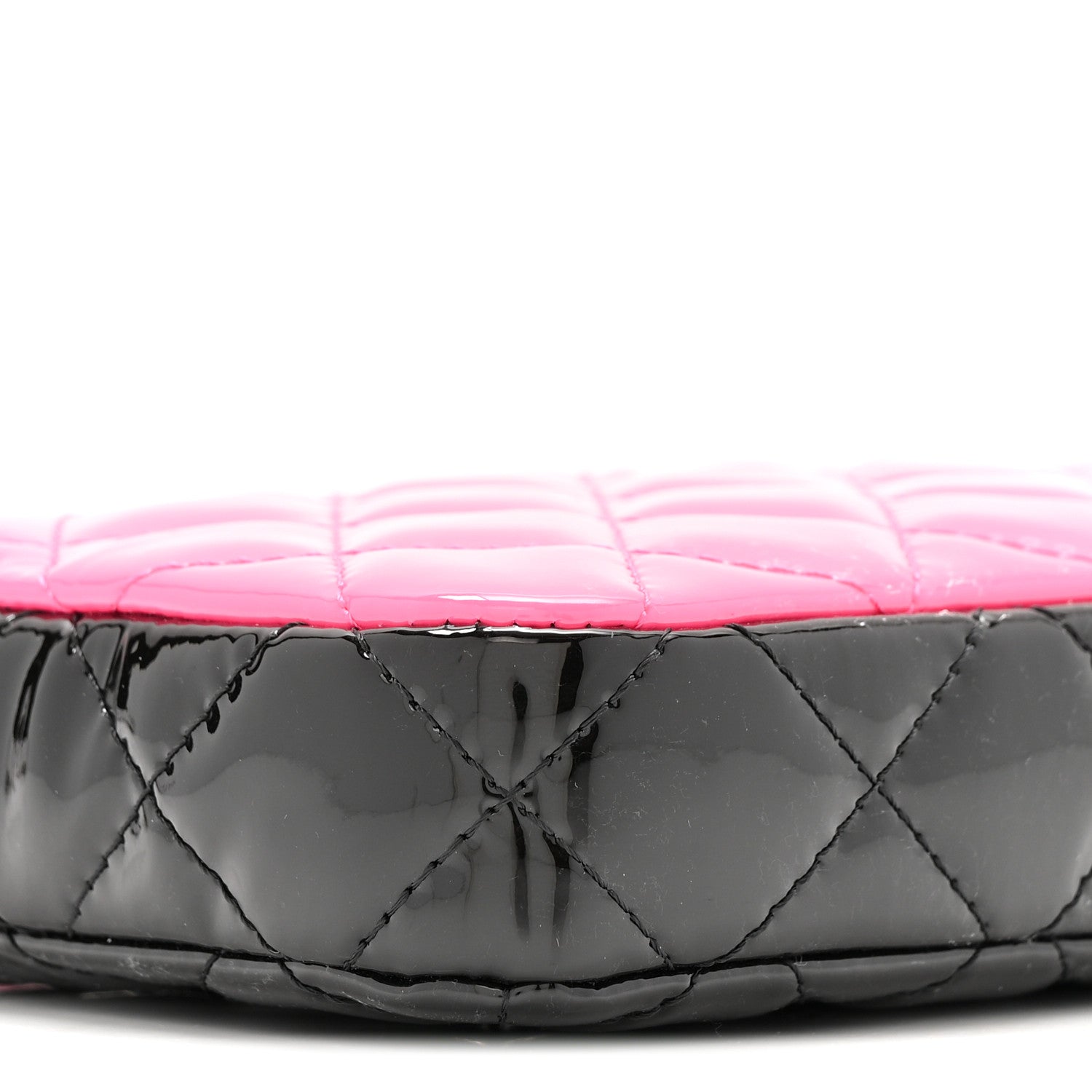 Chanel Patent Quilted Small Clutch With Chain Pink Black 10 of 14