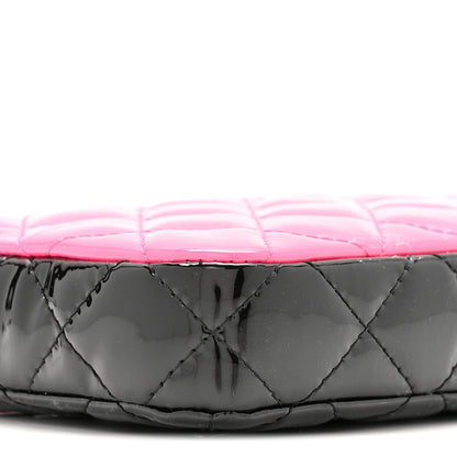 Chanel Patent Quilted Small Clutch With Chain Pink Black 10 of 14