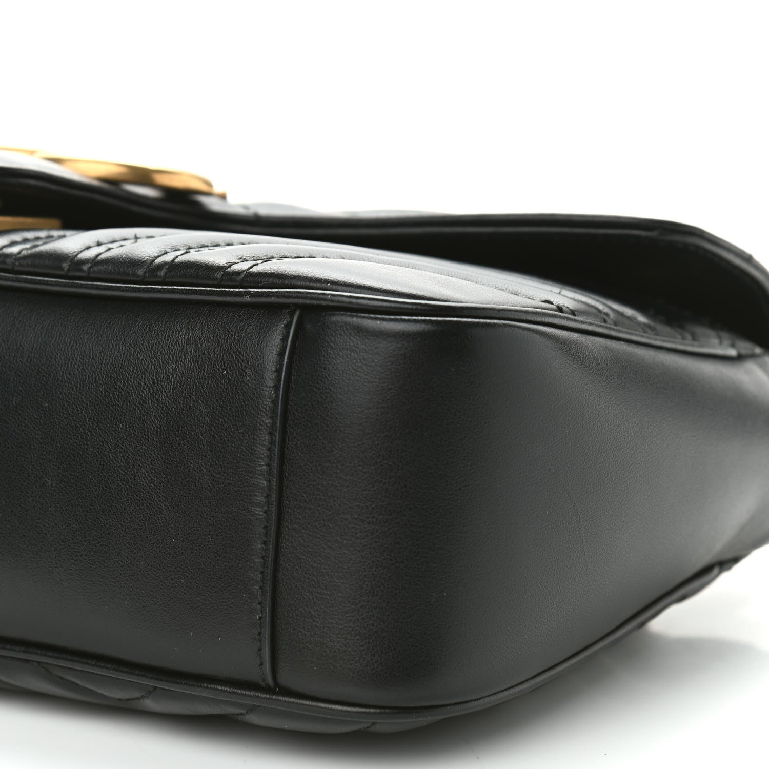 Gucci Calfskin Matelasse Small GG Marmont Shoulder Bag Black 9 of 9
