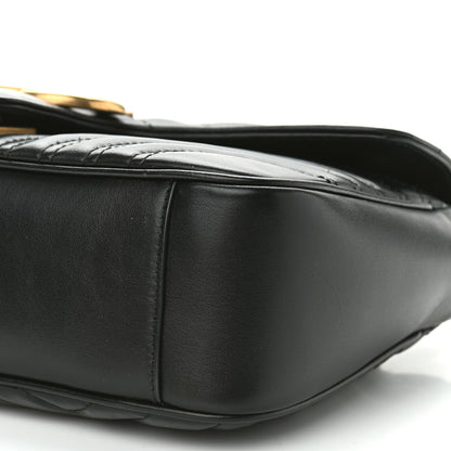 Gucci Calfskin Matelasse Small GG Marmont Shoulder Bag Black 9 of 9