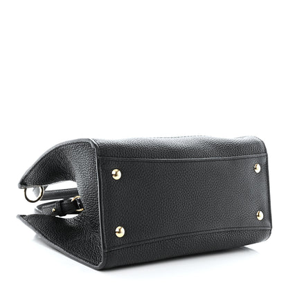 Salvatore Ferragamo Hammered Calfskin Double Handle Small Amy Tote Black 4 of 10