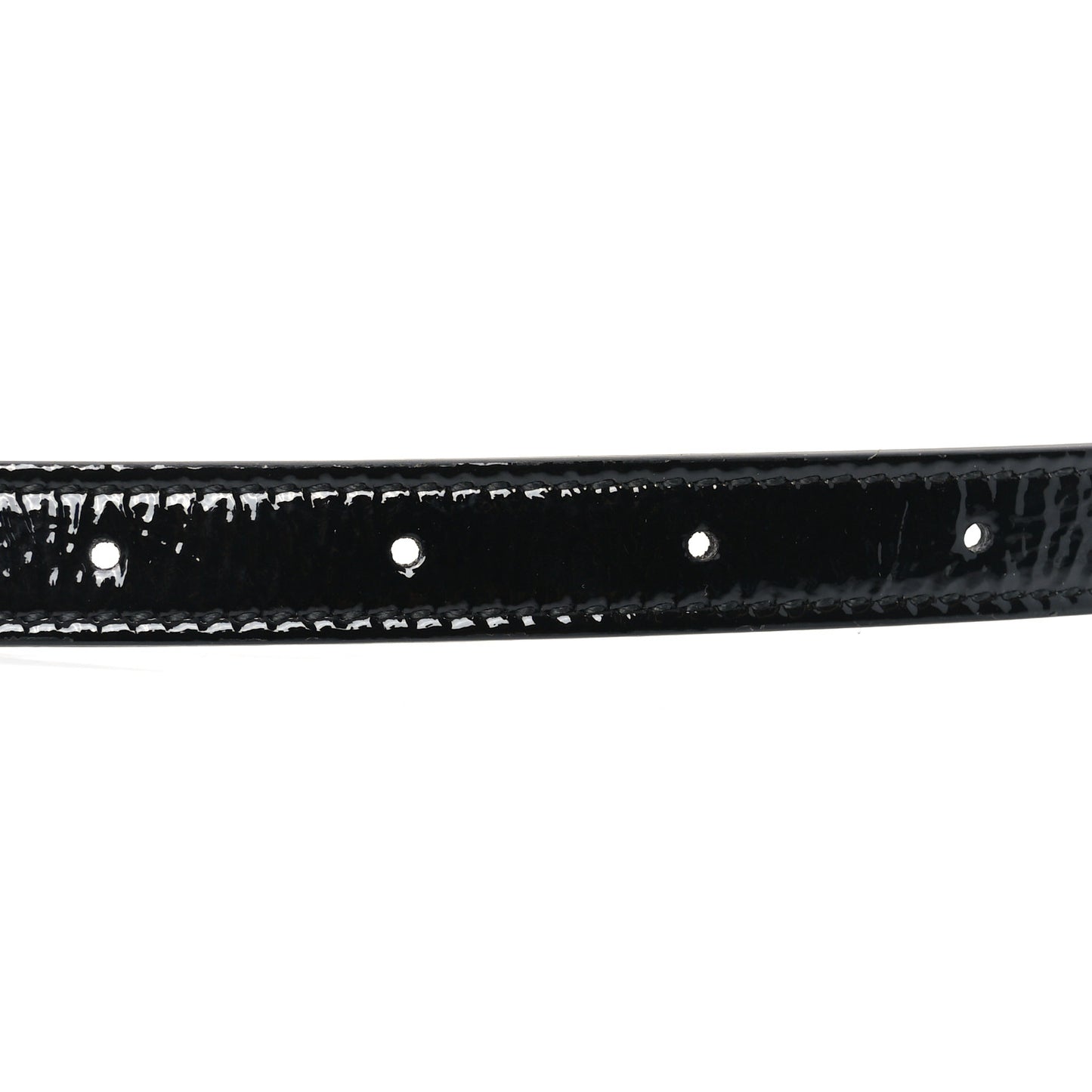 Patent Crystal Double G Thin Belt 95 38 Black