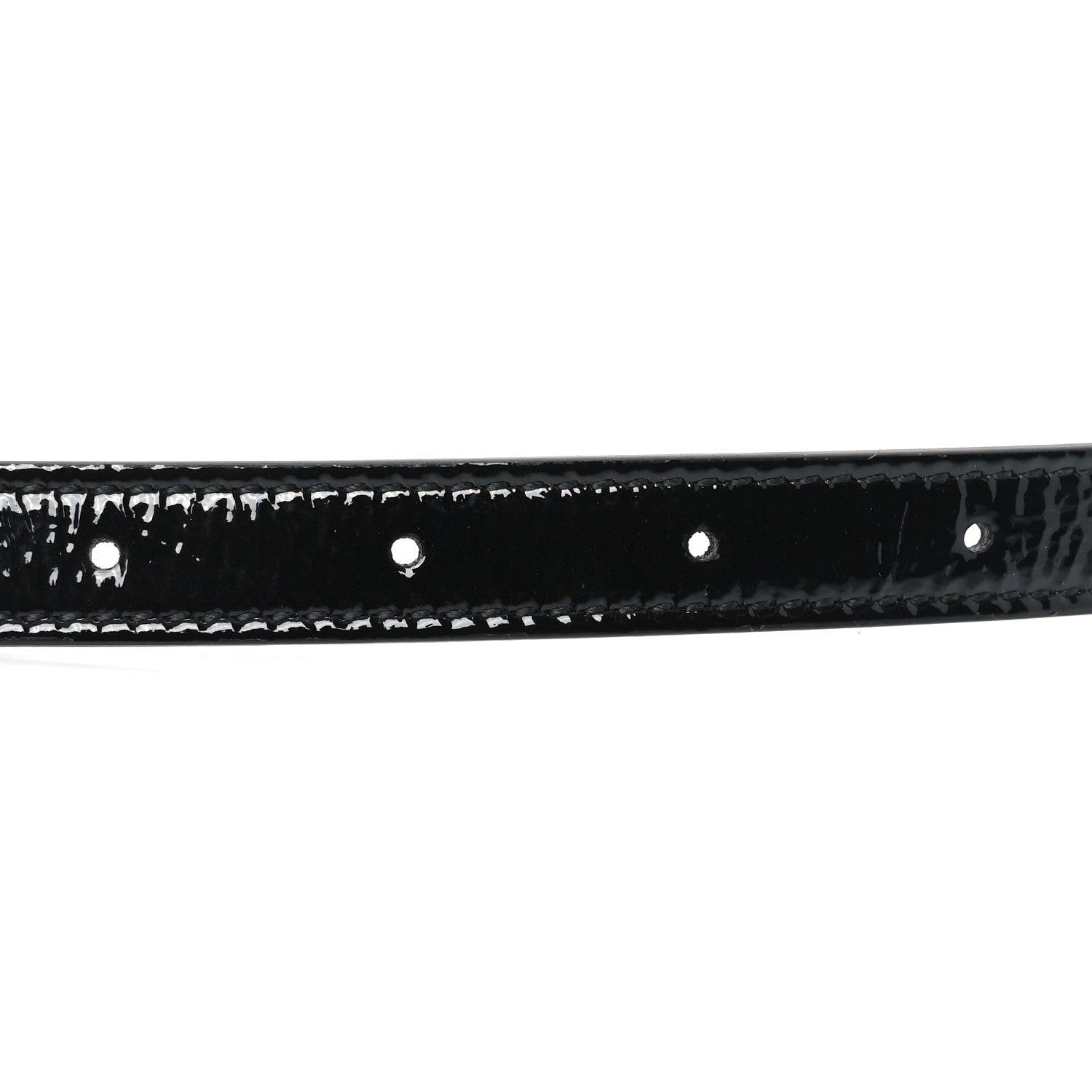Gucci Patent Crystal Double G Thin Belt 95 38 Black 3 of 5