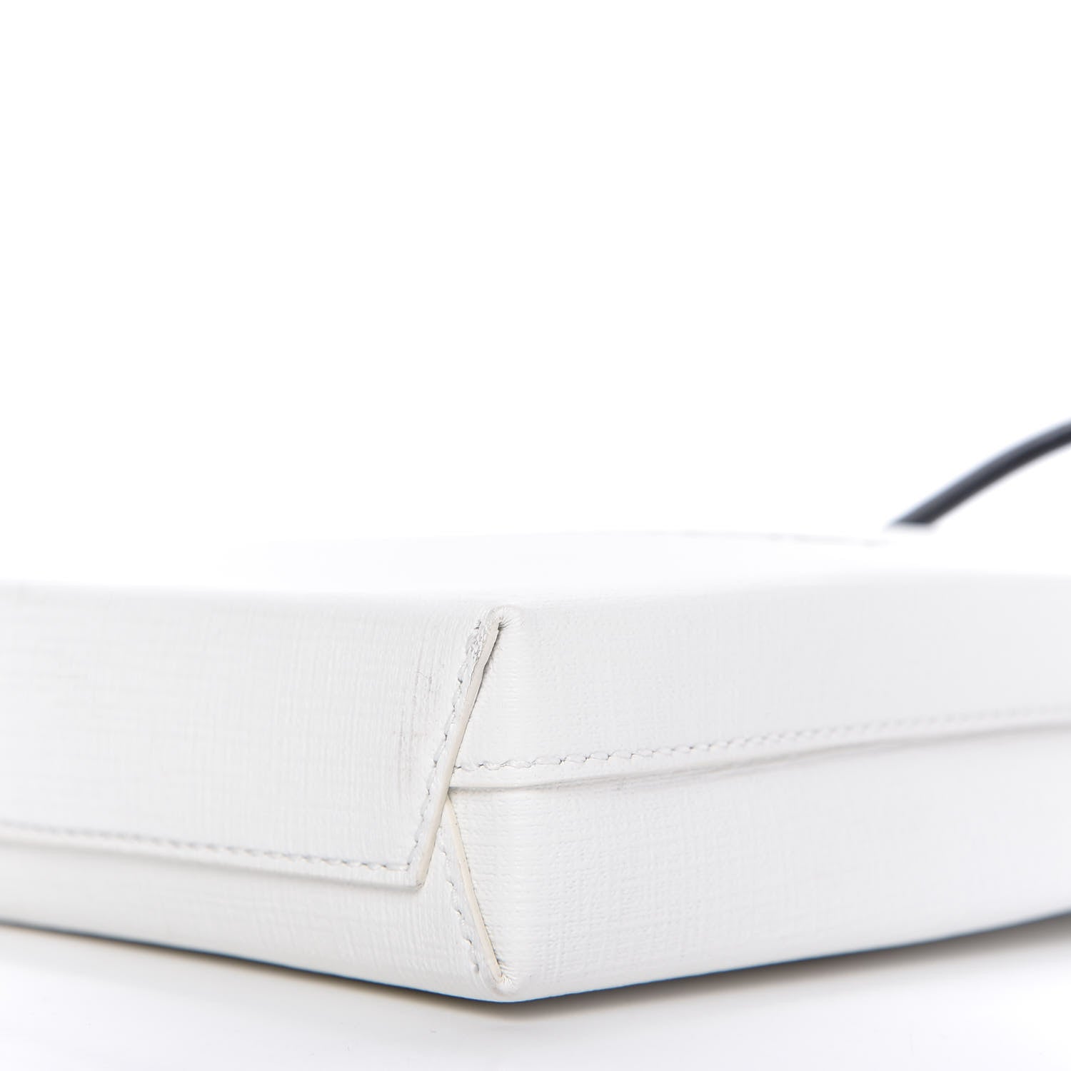 Balenciaga Squared Calfskin Logo Shopping Phone Holder Bag White 7 of 9