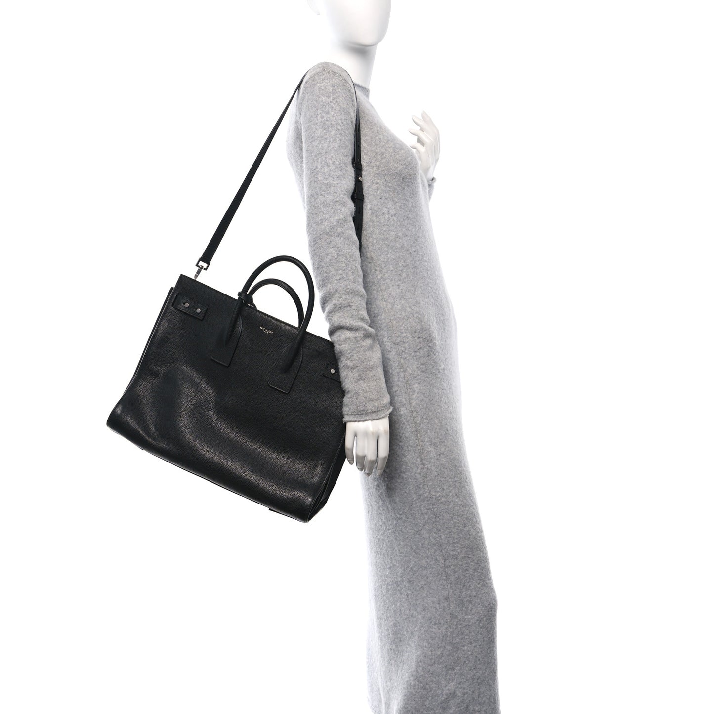Grained Calfskin Large Souple Sac De Jour Black