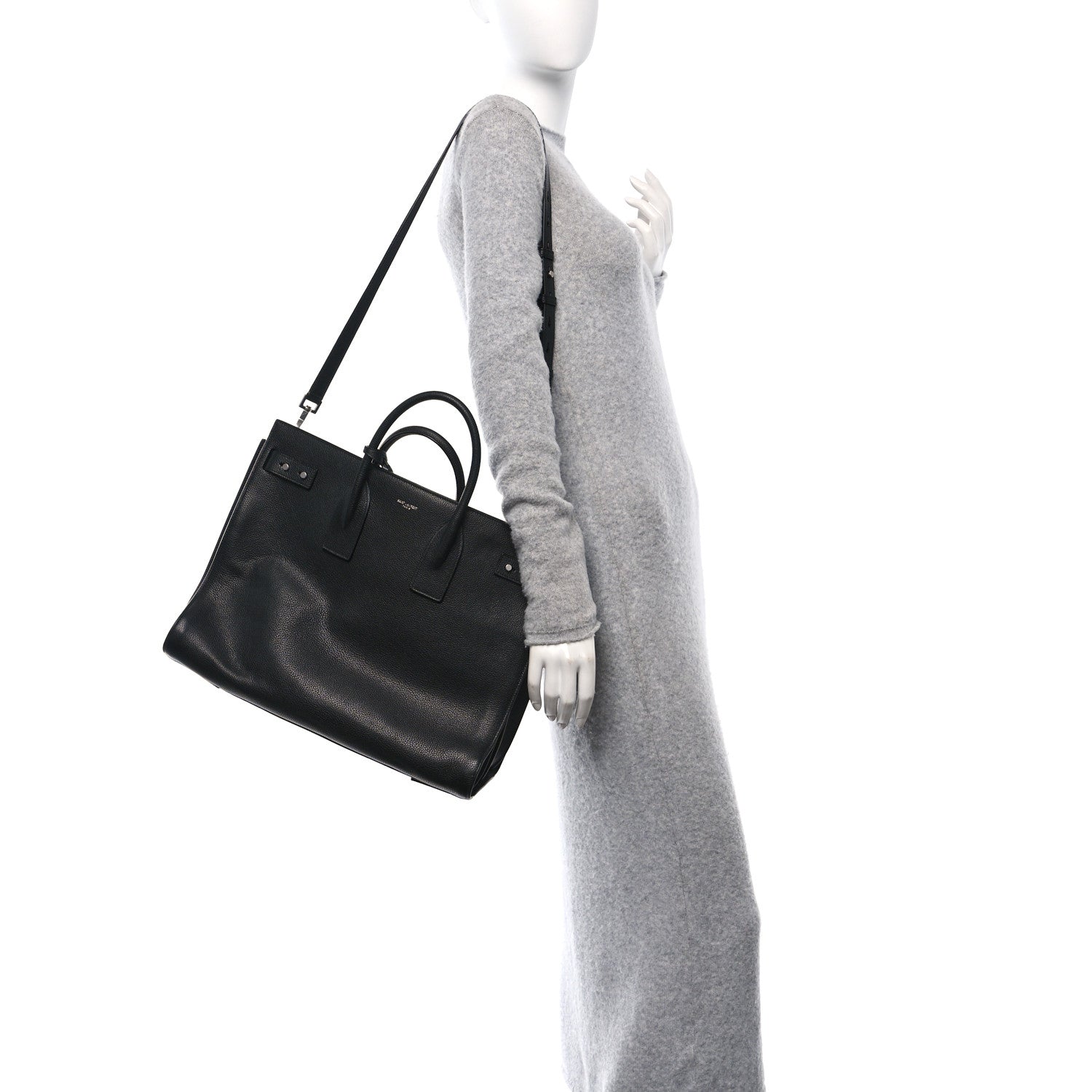 Saint Laurent Grained Calfskin Large Souple Sac De Jour Black 2 of 10