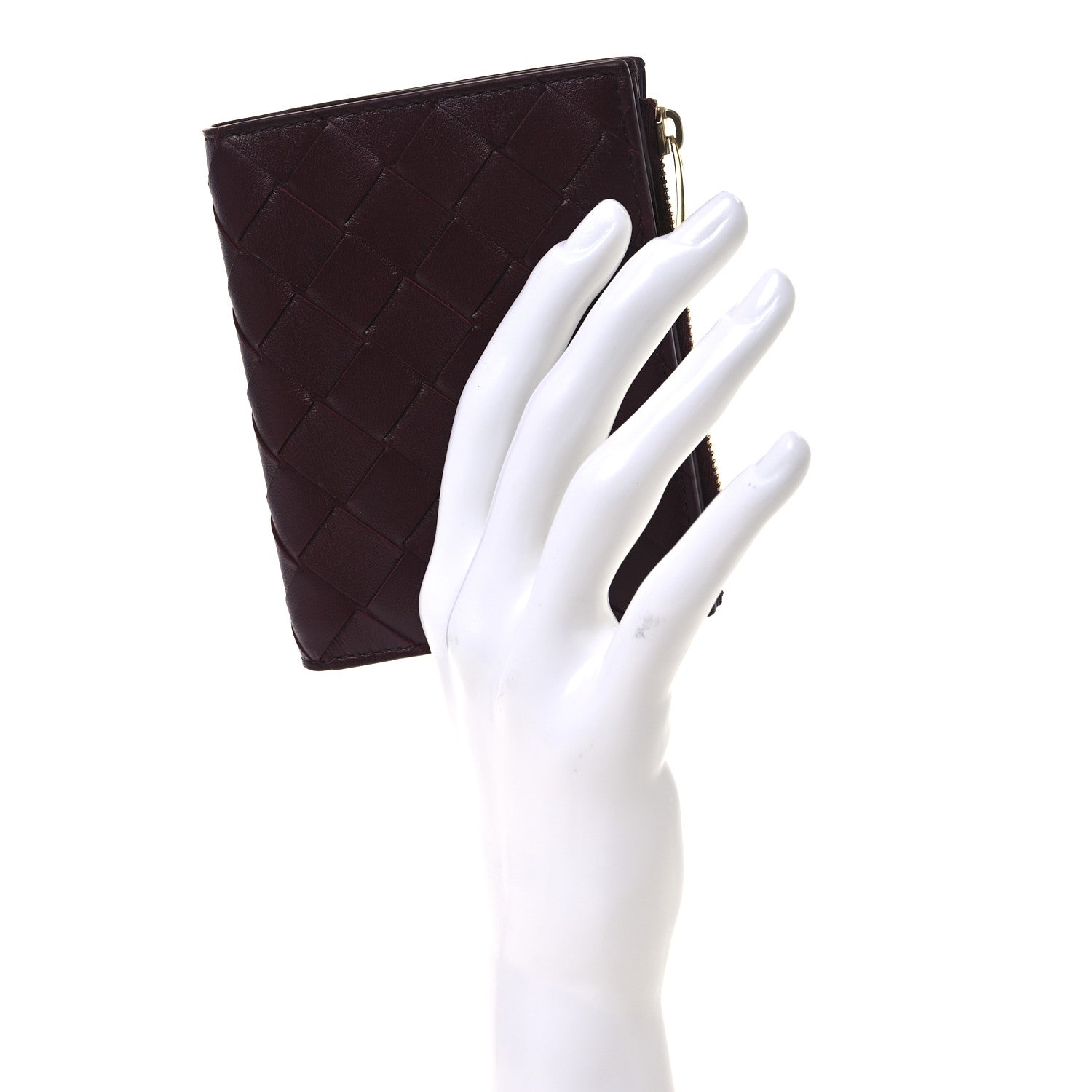 Bottega Veneta Nappa Intrecciato Small Bi-Fold Zip Wallet Barolo 2 of 8