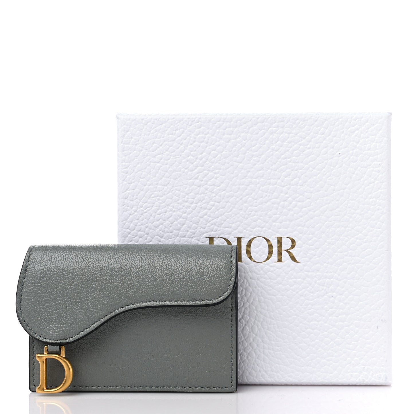 Goatskin Saddle Card Holder Grey