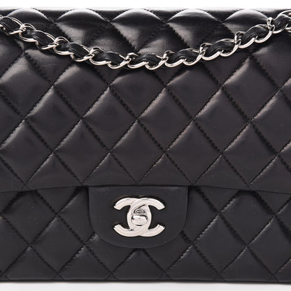 Chanel Lambskin Quilted Medium Double Flap Black 8 of 12