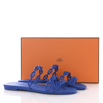 Hermes Rubber Chaine d'Ancre Rivage Sandals 37 Bleu Smalt 10 of 10