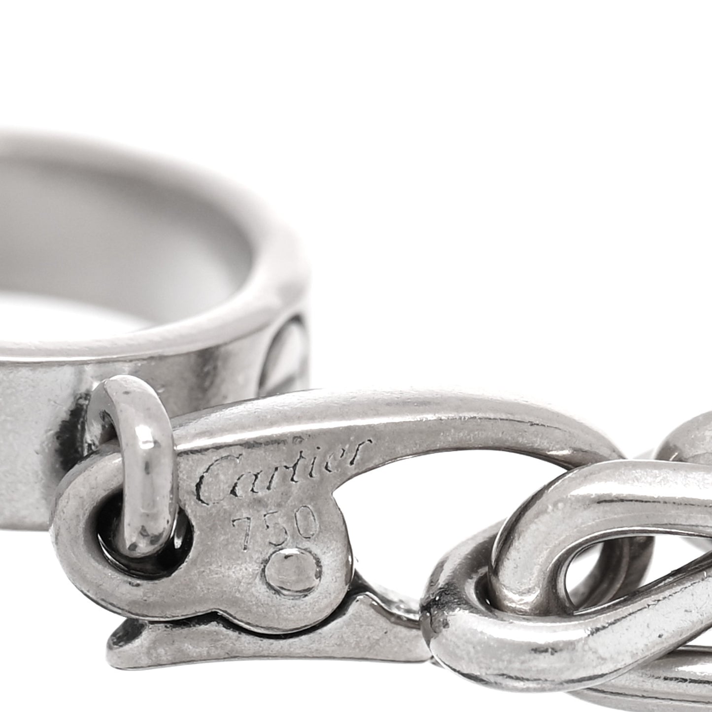 18K White Gold Heart Cross Love Charm Bracelet