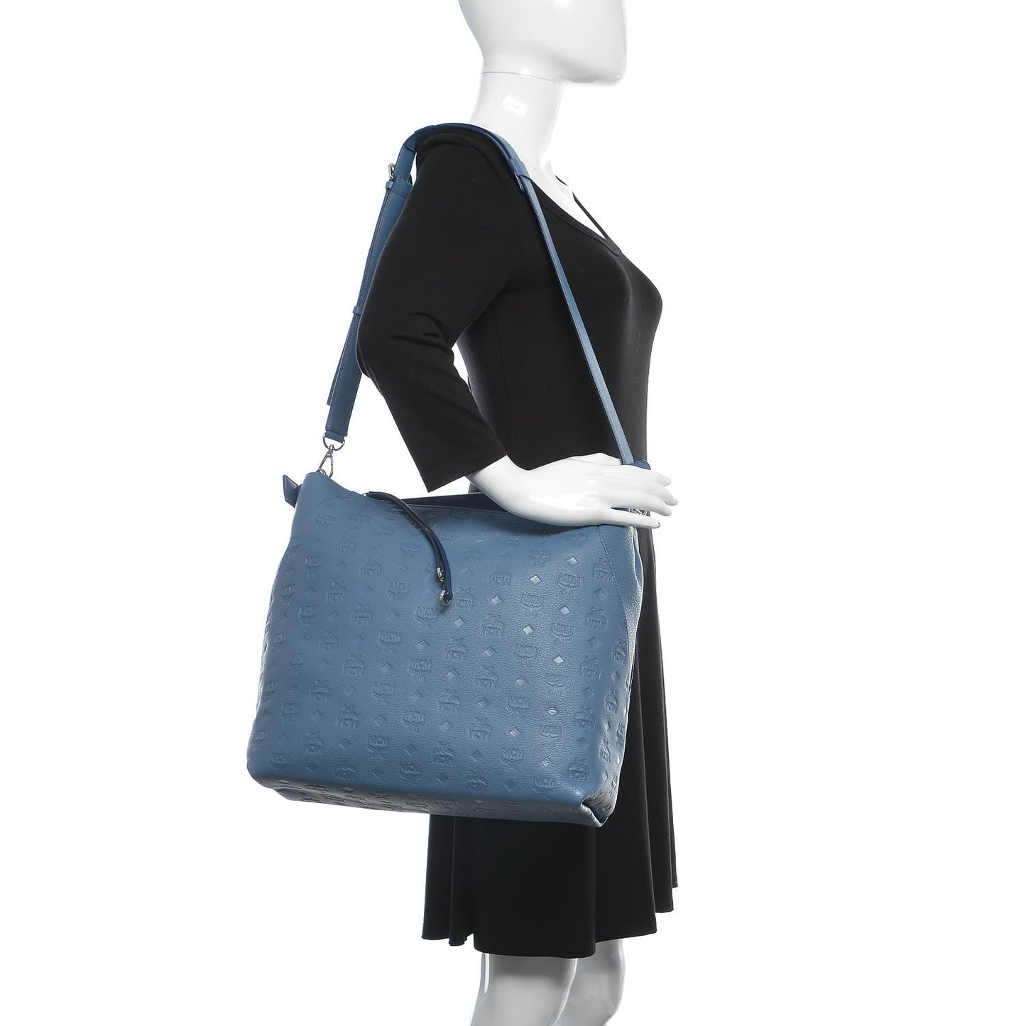 Grained Calfskin Large Hobo Luft Blue