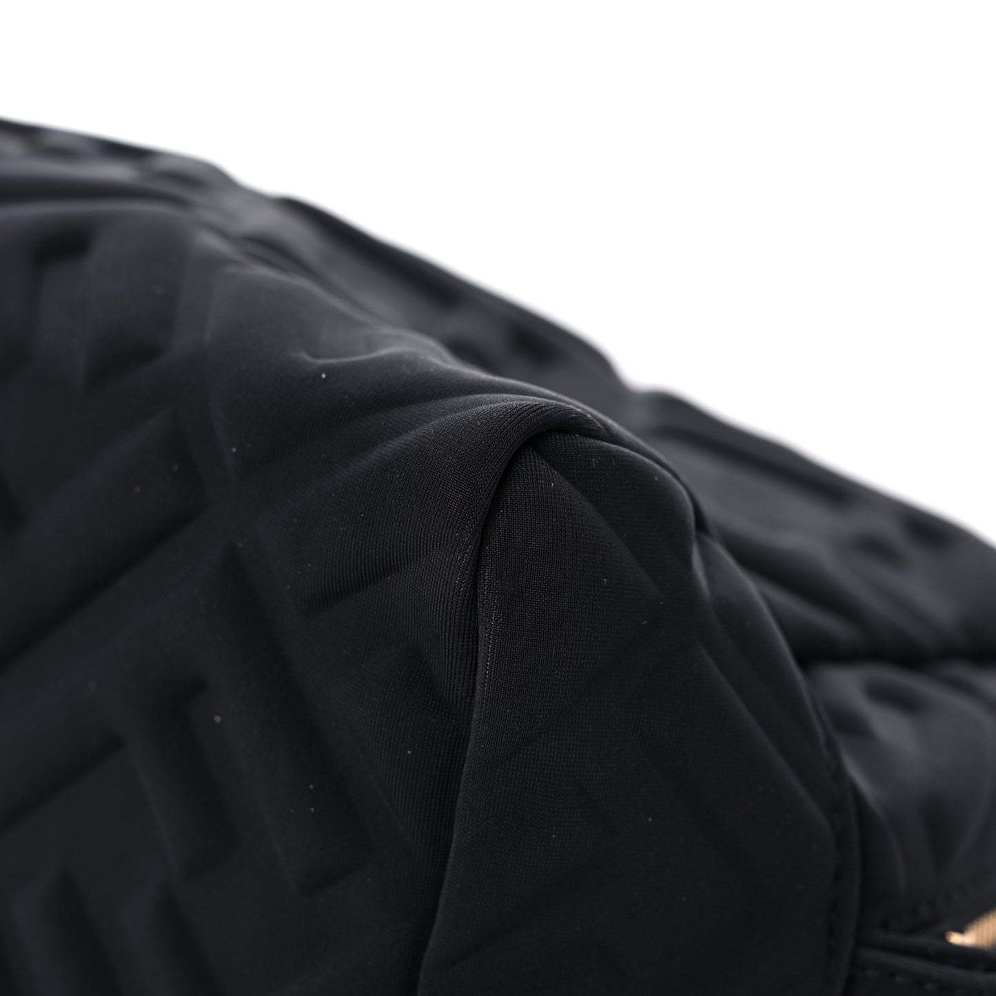 Lycra FF Embossed Medium Trapezoid Beauty Pouch Black