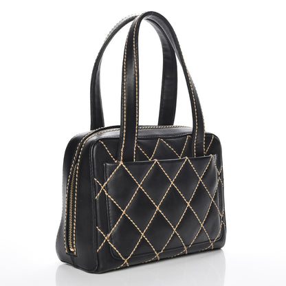 Chanel Calfskin Contrast Stitch Surpique Bowler Black 3 of 8