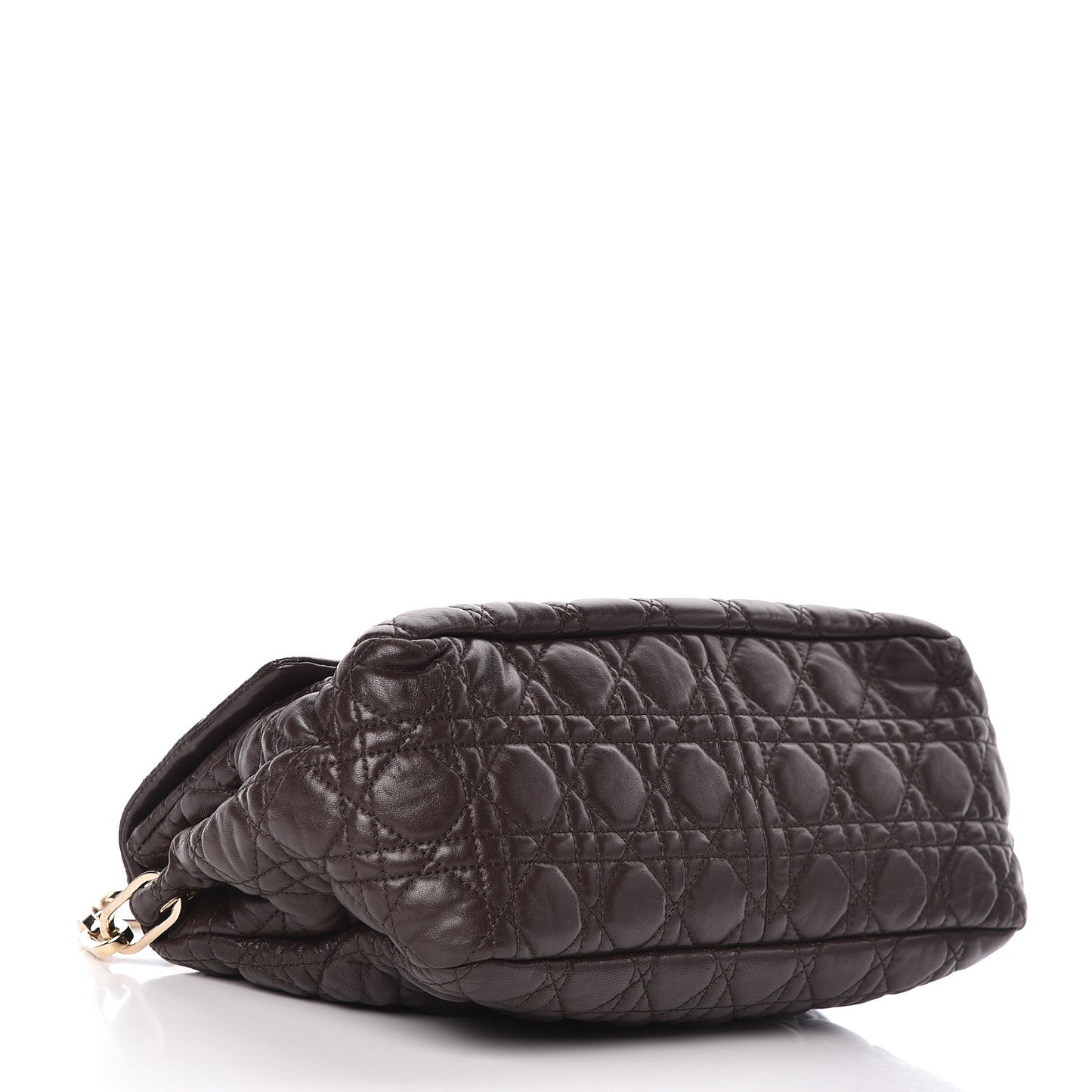 Lambskin Cannage Large New Lock Flap Bag Brown