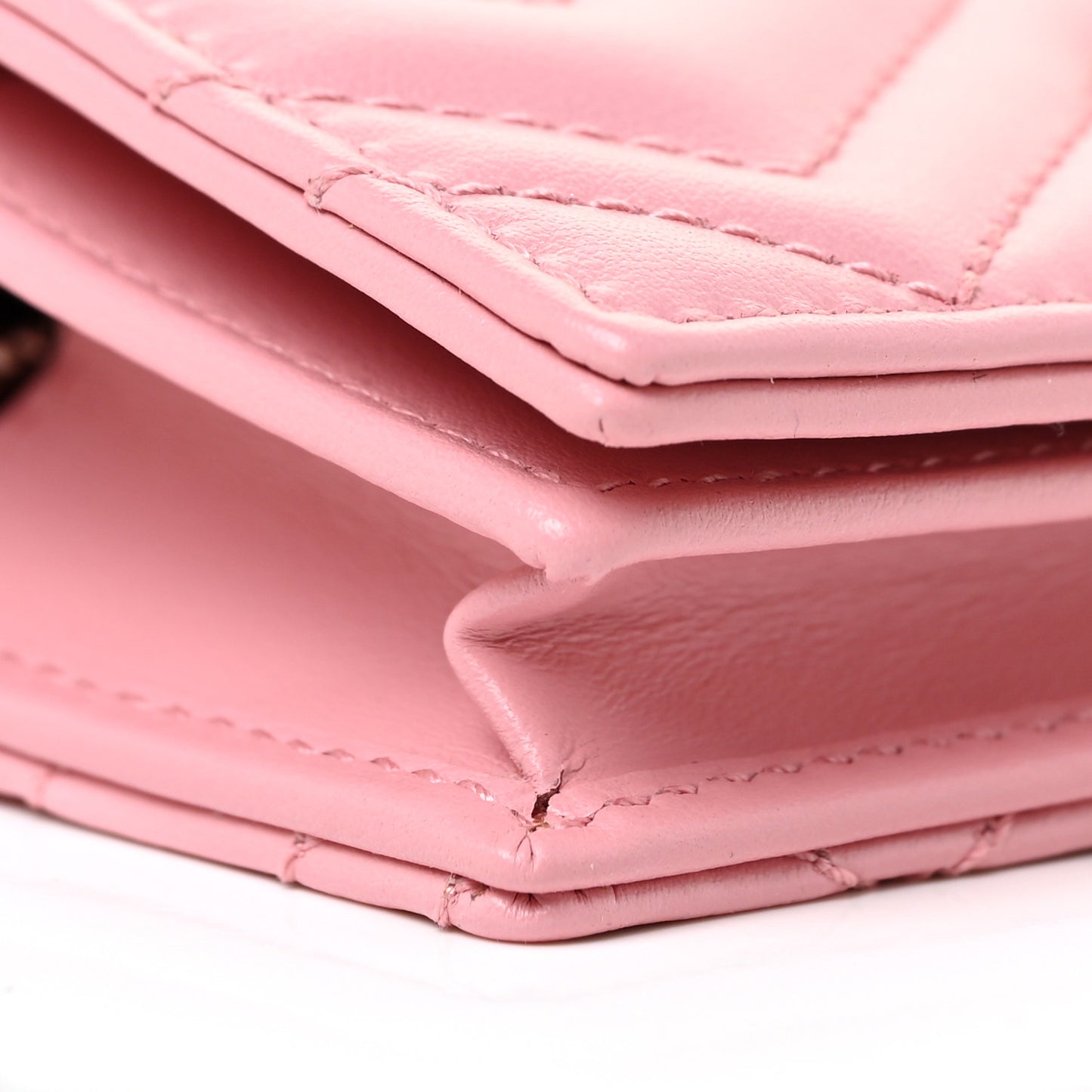 Calfskin Matelasse GG Marmont Mini Wallet On Chain Wild Rose