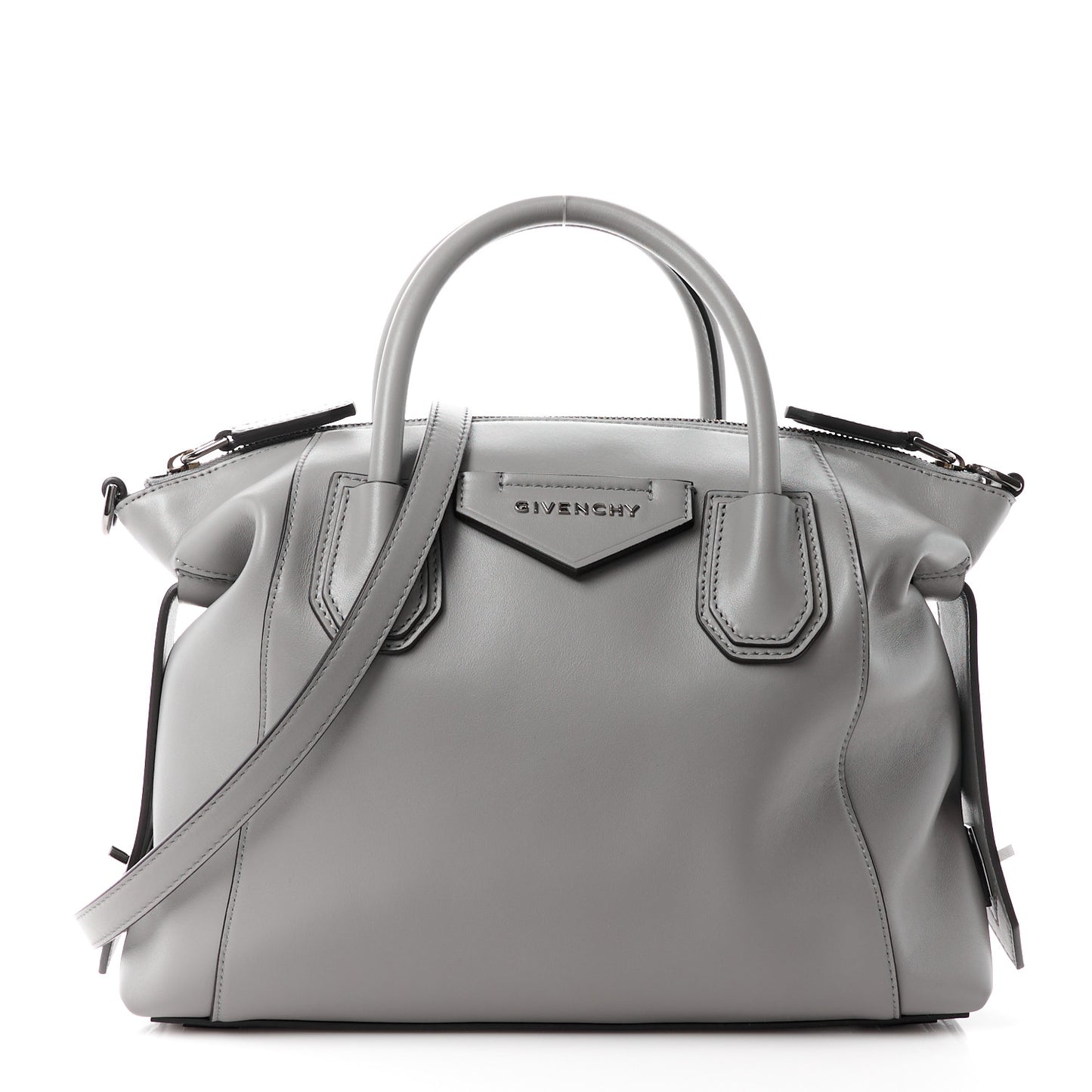 Calfskin Small Soft Antigona Pearl Grey