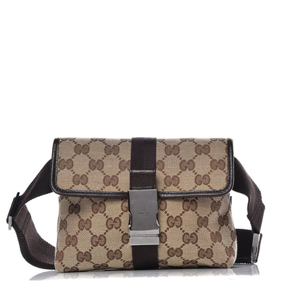Gucci Monogram Waist Pouch Bag Dark Brown 1 of 9