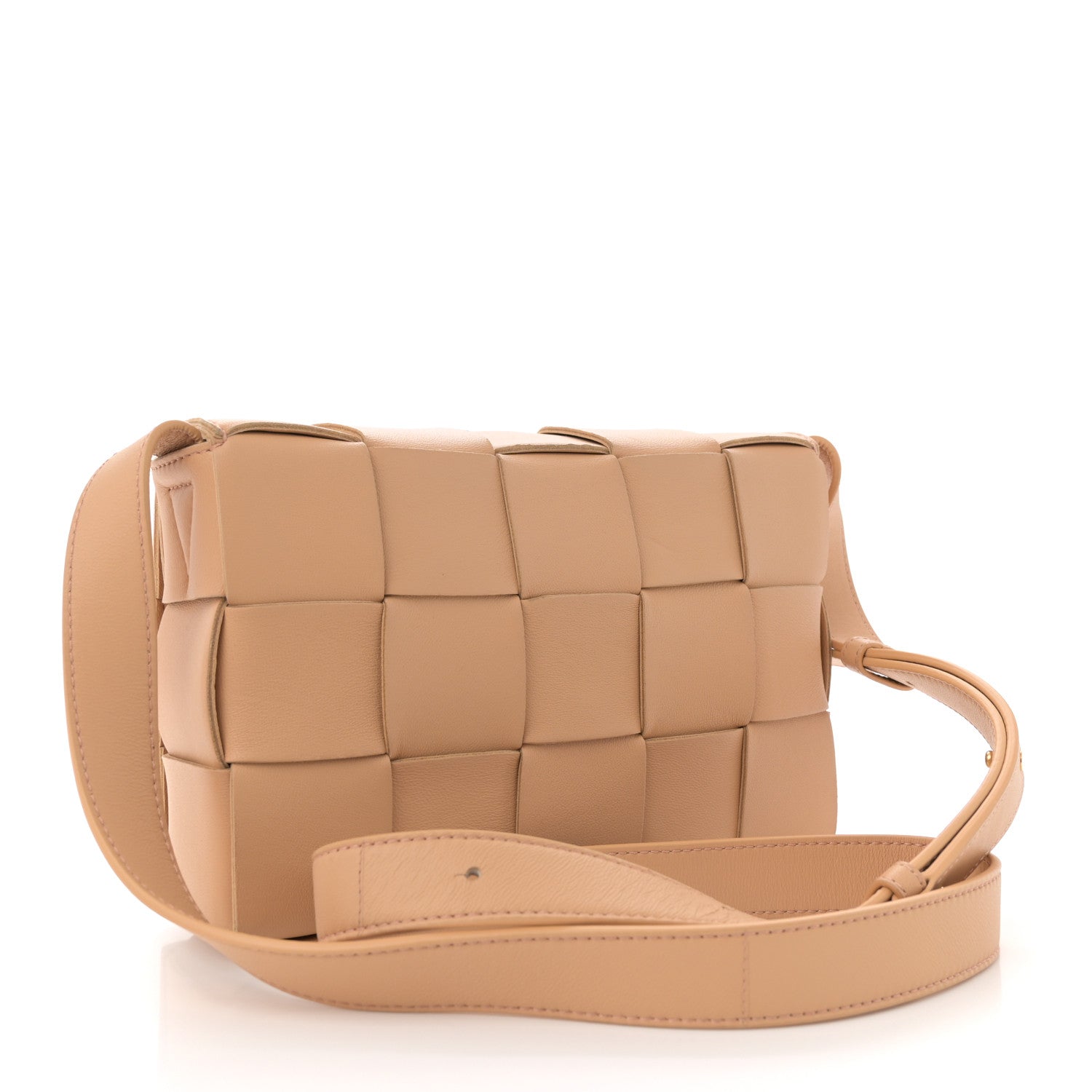 Bottega Veneta Lambskin Maxi Intrecciato Cassette Crossbody Bag Almond 3 of 10