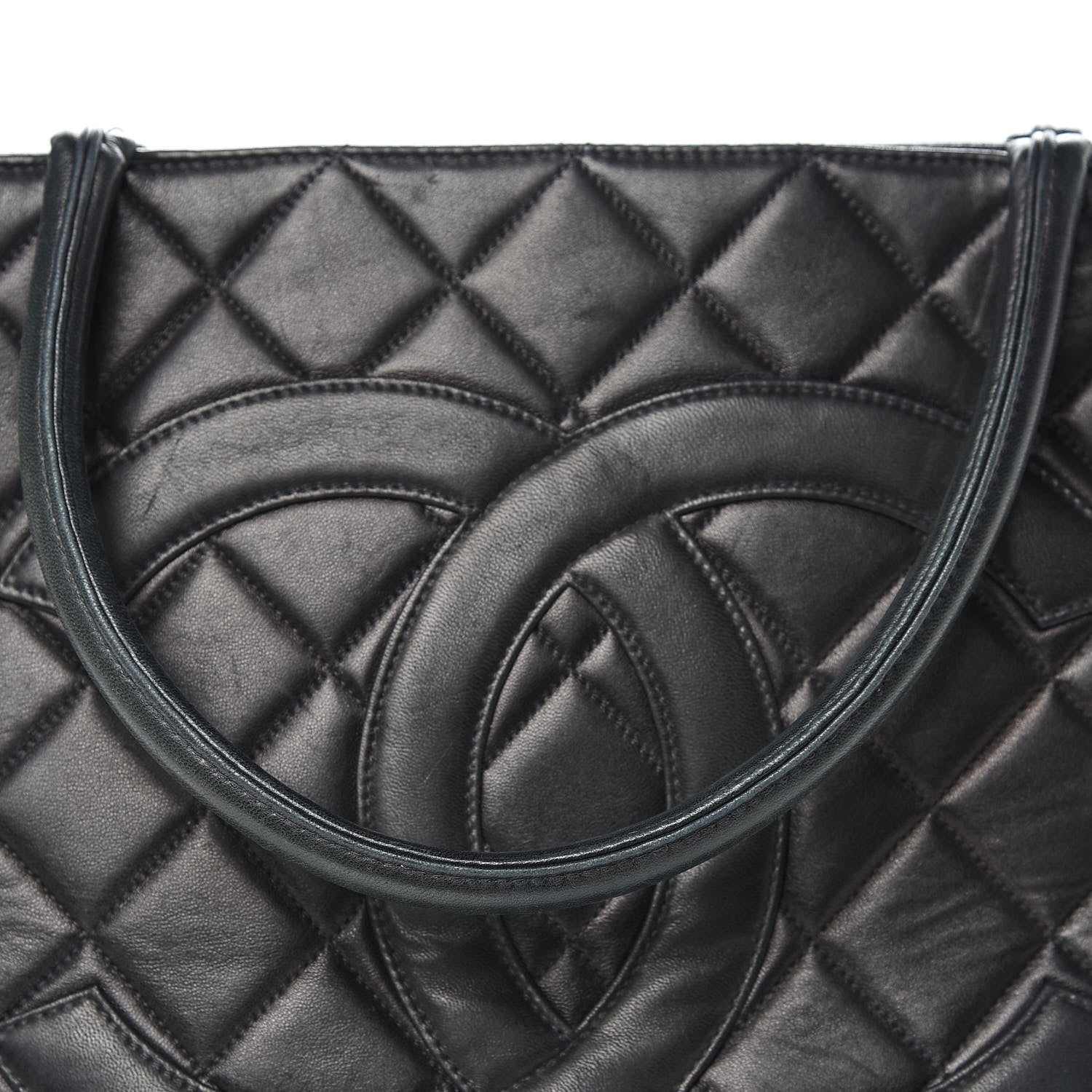 Chanel Lambskin Quilted Medallion Tote Black 12 of 20