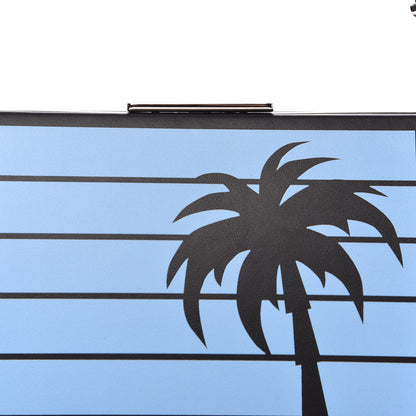 Prada City Calfskin Palm Tree Print Light Frame Bag Black Mare 11 of 11