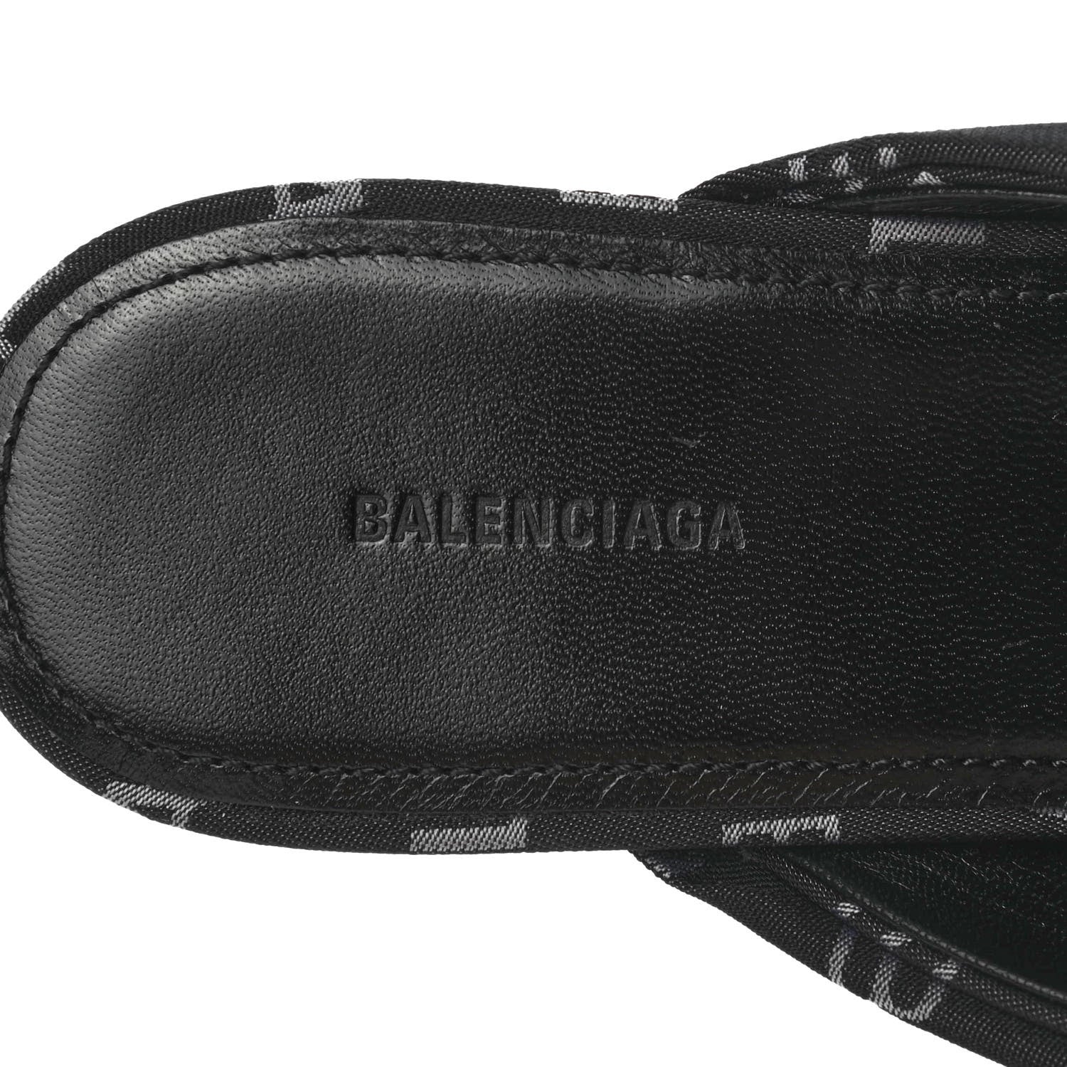 Balenciaga Jacquard Allover Logo Drapy 80mm Sandals 36.5 Black White 14 of 18